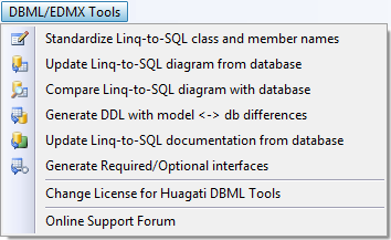 Huagati DBML / EDMX Tools screenshot