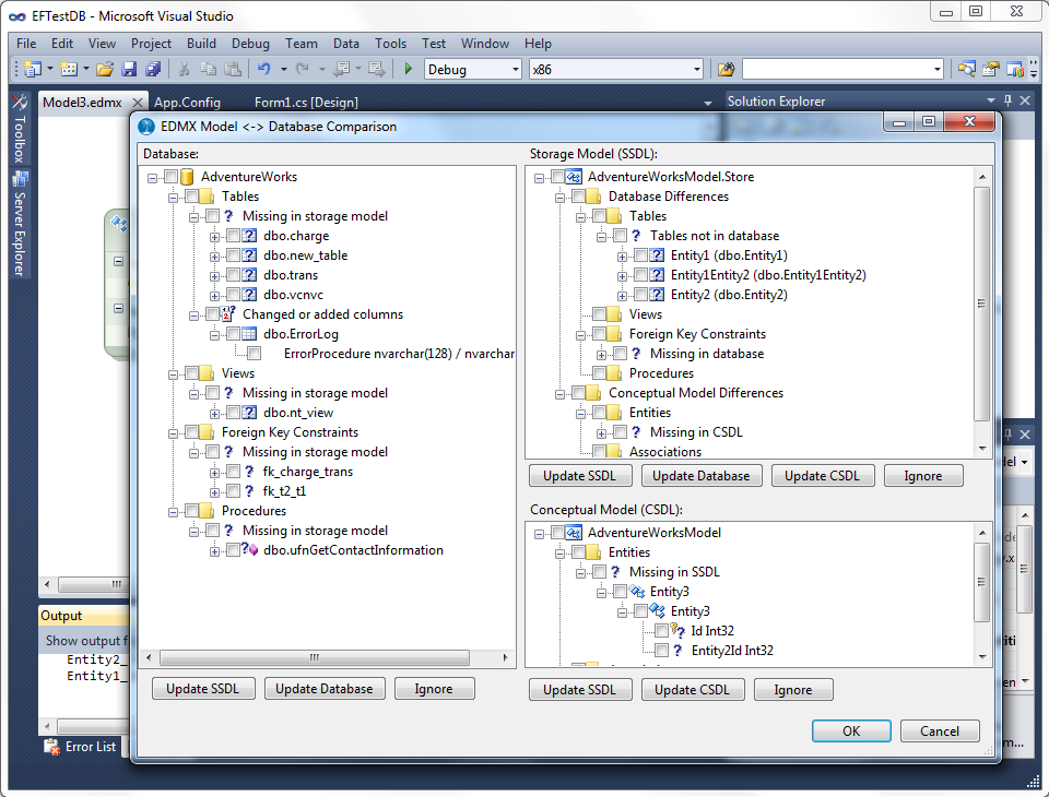 Model Comparer for EFv4 in Huagati EDMX Tools